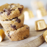 rolo cookies stacked up on the counter with rolo candies