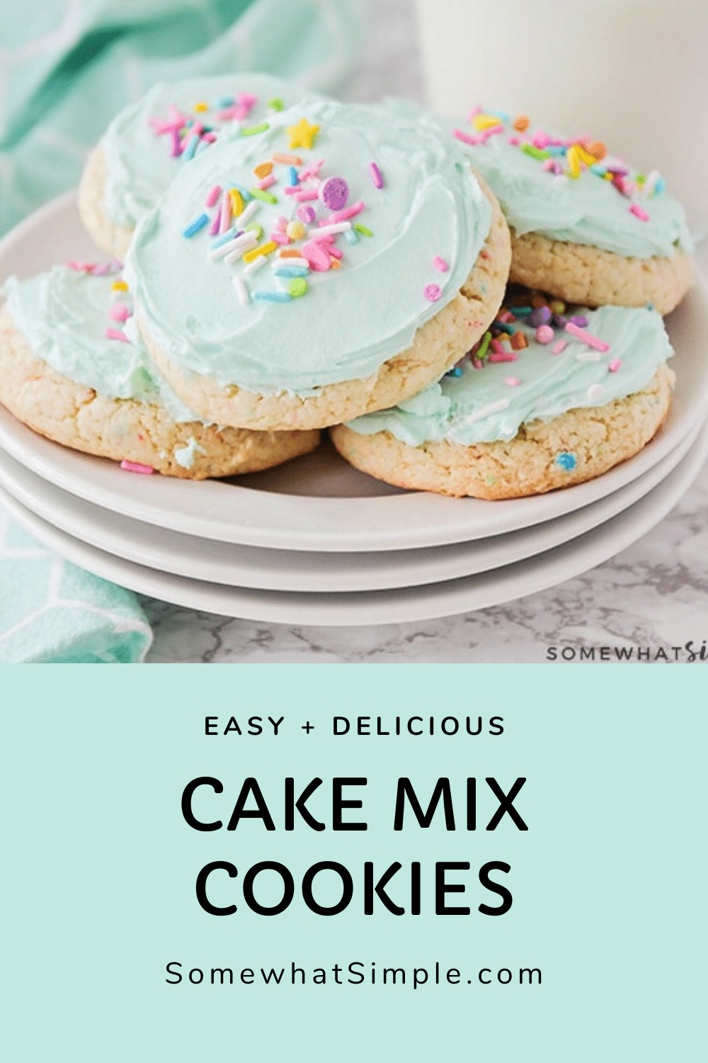 Cake mix cookies are soft and chewy and super delicious! Plus, they only require 3 ingredients making them essentially a no-fuss fantastic treat. This cookie recipe is so easy, it'll look and taste like you've been in the kitchen all day but they will only take you minutes to make. With 10 different flavors to choose from, you're going to find one you love! via @somewhatsimple