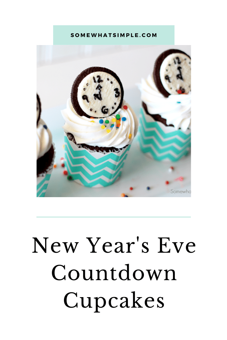 These new year's eve countdown cupcakes are a festive way to ring in the new year.  Made with everyone's favorite Oreo cookies, your party guests will absolutely love these cupcakes! These are the perfect dessert to serve on New Year's Eve. via @somewhatsimple