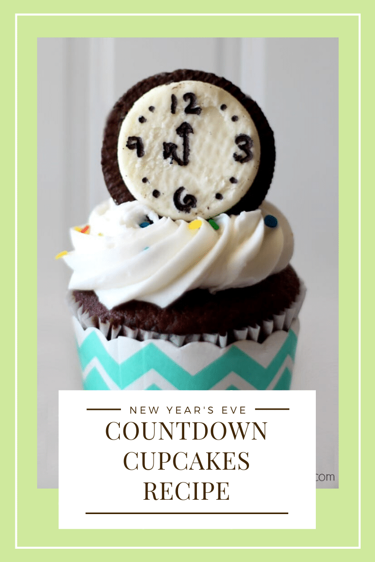 These new year's eve countdown cupcakes are a festive way to ring in the new year.  Made with everyone's favorite Oreo cookies, your party guests will absolutely love these cupcakes! These are the perfect dessert to serve on New Year's Eve. via @somewhatsimple