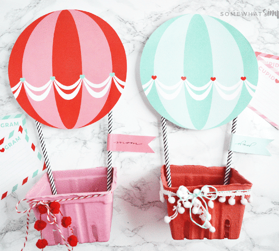 Hot Air Balloon Mailbox Valentine Printables