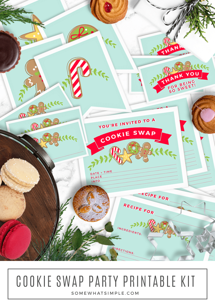 We've got the perfect (and most adorable) Cookie Swap Kit + tips to make your next holiday cookie exchange party a huge success! #cookieexchange #cookieswap #holidaycookies via @somewhatsimple