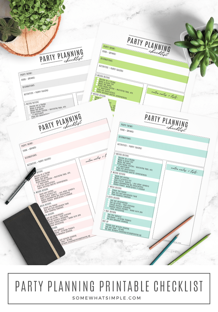 3 steps to hosting a fantastic party + a FREE party planning checklist! (Your next event is going to be amazing!) #partyplanning #partyplanner #freeprintable #printable #organize #howtoplanapaarty via @somewhatsimple