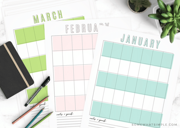 free printable calendar template any year somewhat simple
