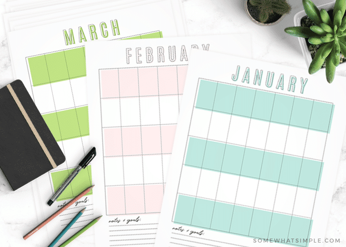 free calendar printable pdf template