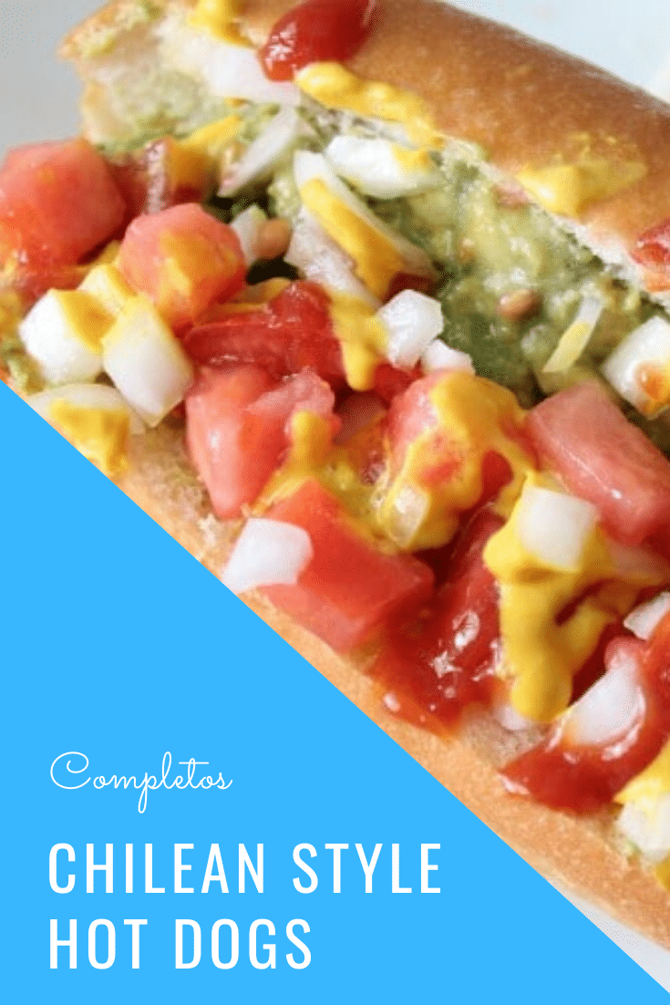 Chilean-style hot dogs called completos are filled with several delicious toppings. Completos are loaded with diced tomatoes and onions, fresh avocado, ketchup and mustard. You'll never eat a hot dog the same way again. via @somewhatsimple