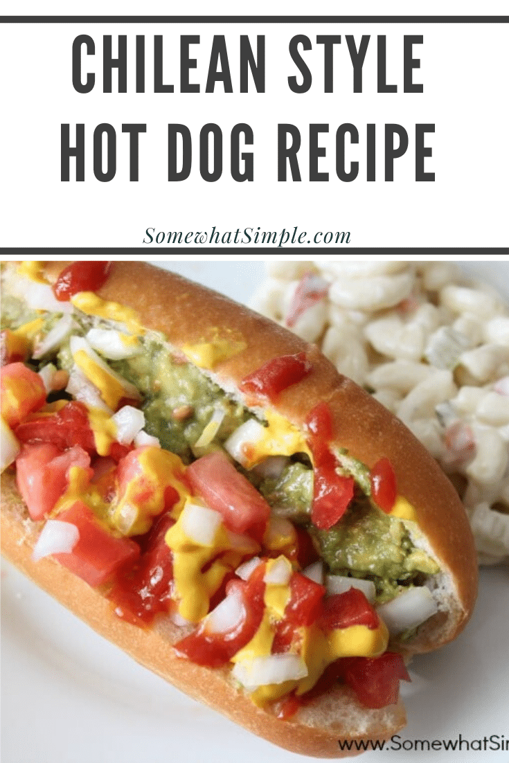 Chilean-style hot dogs called completos are filled with several delicious toppings. Completos are loaded with diced tomatoes and onions, fresh avocado, ketchup and mustard. You'll never eat a hot dog the same way again. via @somewhatsimple