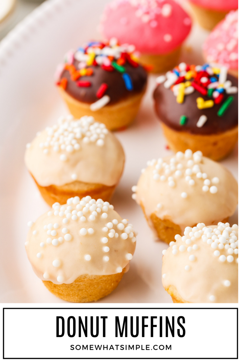 donut muffins close up with a text overlay
