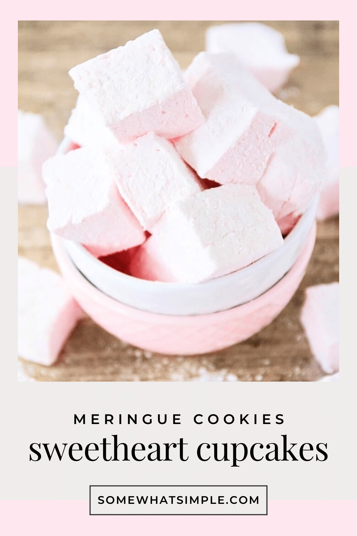 These gorgeous pink homemade strawberry marshmallows are surprisingly easy to make, and perfect for s'mores, hot chocolate, and Valentine treats! via @somewhatsimple