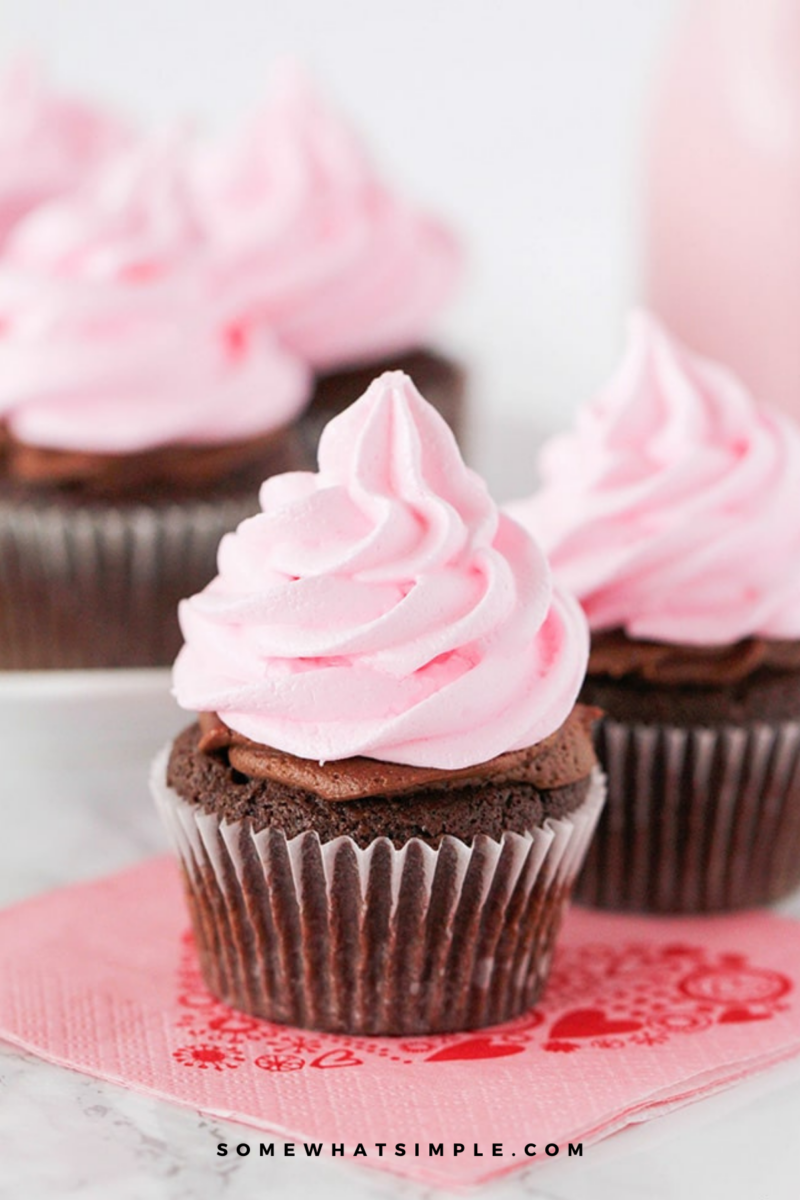 close up of Sweetheart Cupcakes