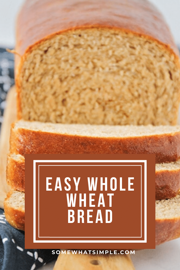 If you love gourmet bread that's easy to make and tastes amazing, this simple Whole Wheat Bread Recipe is just for you! I promise, you can't screw this recipe up. #healthywholebread #homemadebread #easywholewheatbread #homemadewheatbread #howtomakehomemadebread via @somewhatsimple