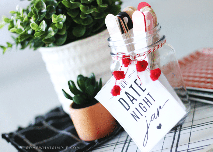 Date Night Ideas Jar + Printables from Somewhat Simple