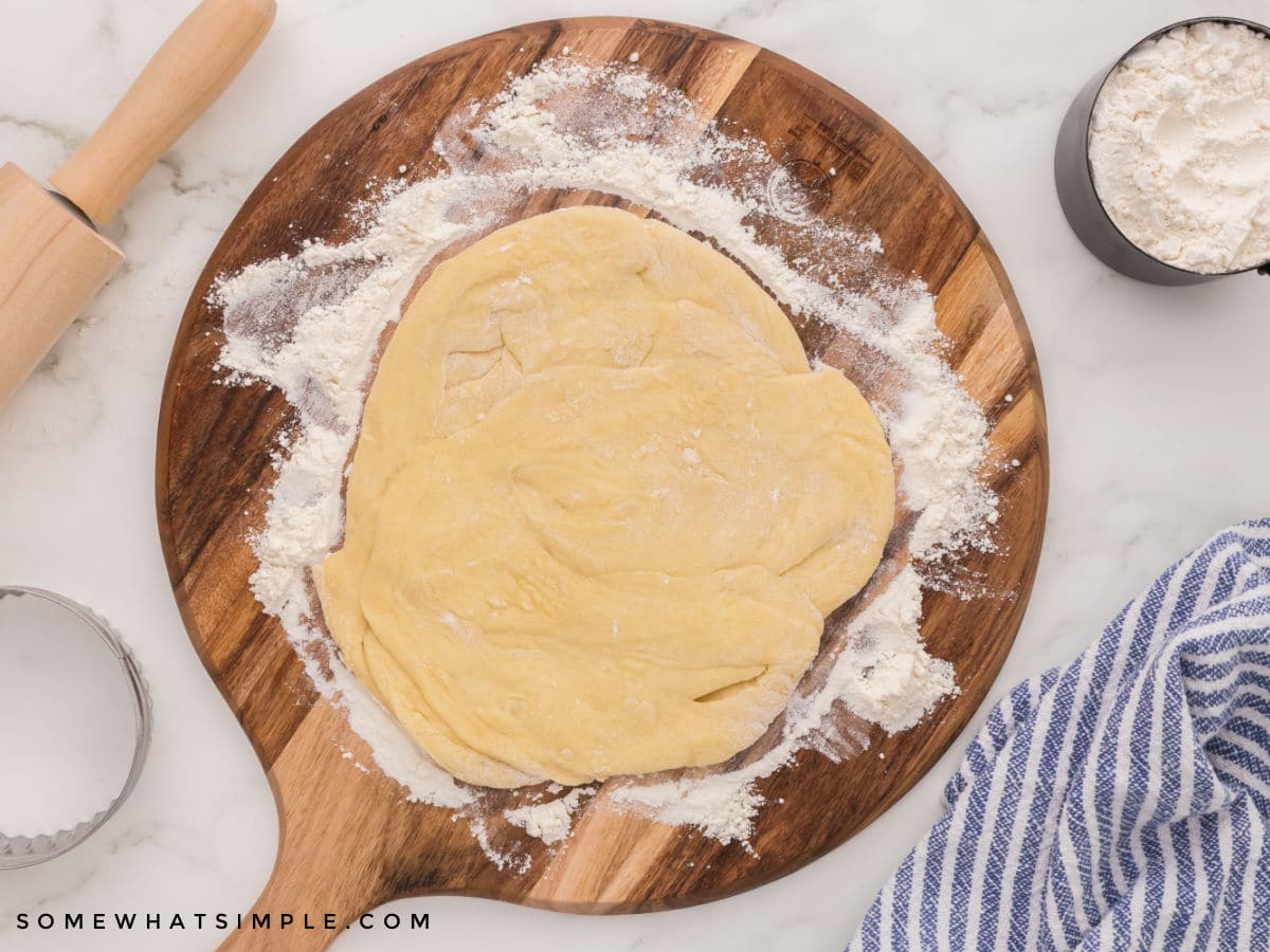 rolled out donut dough