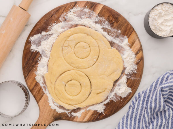 cut out donuts in a bowl