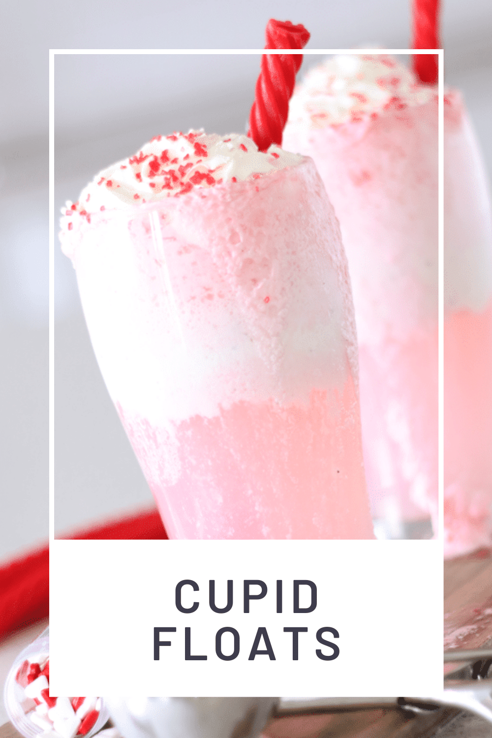 Cupid floats are a simple Valentine's Day drink idea that everyone is sure to LOVE!  Made with just a couple easy ingredients these drinks are a fun and festive way to celebrate Valentine's Day. It's a delicious treat everyone will love! via @somewhatsimple