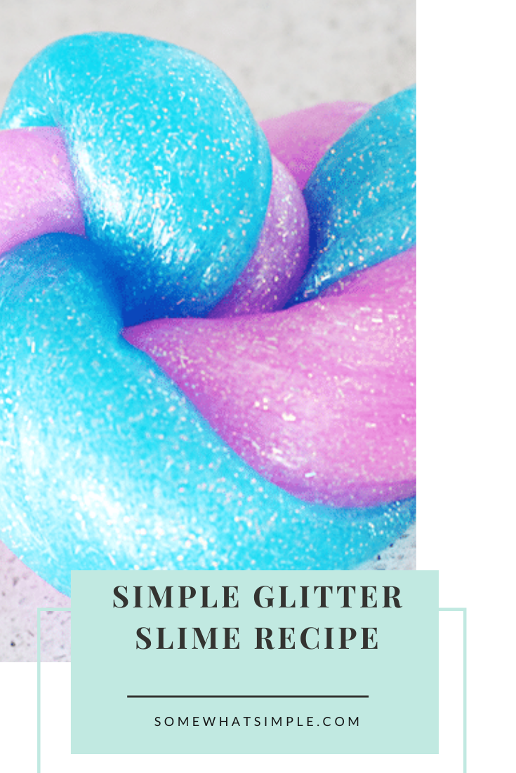 Three ingredients, no cleaning chemicals, and no food coloring! Here is how to make slime that is safe for kids and a ton of fun!!! #slime #slimerecipe #easyslimerecipe #slimevideo #howtomakeslime #glitterslime via @somewhatsimple