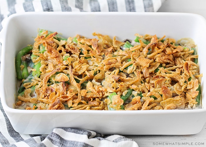 Green bean casserole made from scratch.