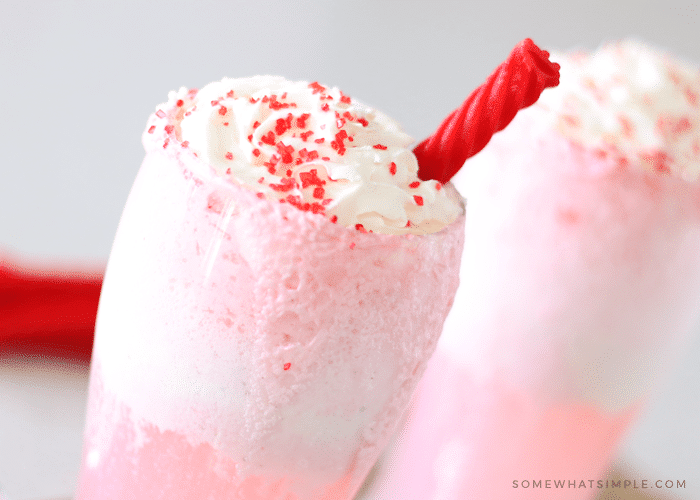 how to make diy tutorial recipe cupid floats vanilla ice cream strawberry cherry soda licorice twizzler straw whipped cream valentine treat drink