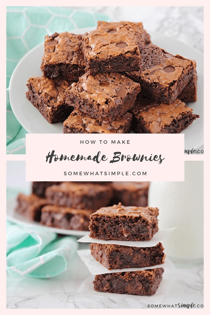 I spent several years in search of the best homemade brownie recipe. My search is over, this is it. These homemade brownies are not only decadent and delicious, they are also super simple to make!  #homemadebrowniesfromscratch #easyhomemadebrownies #brownierecipe #homemadebrowniesrecipe #easybrowniesfromscratch via @somewhatsimple