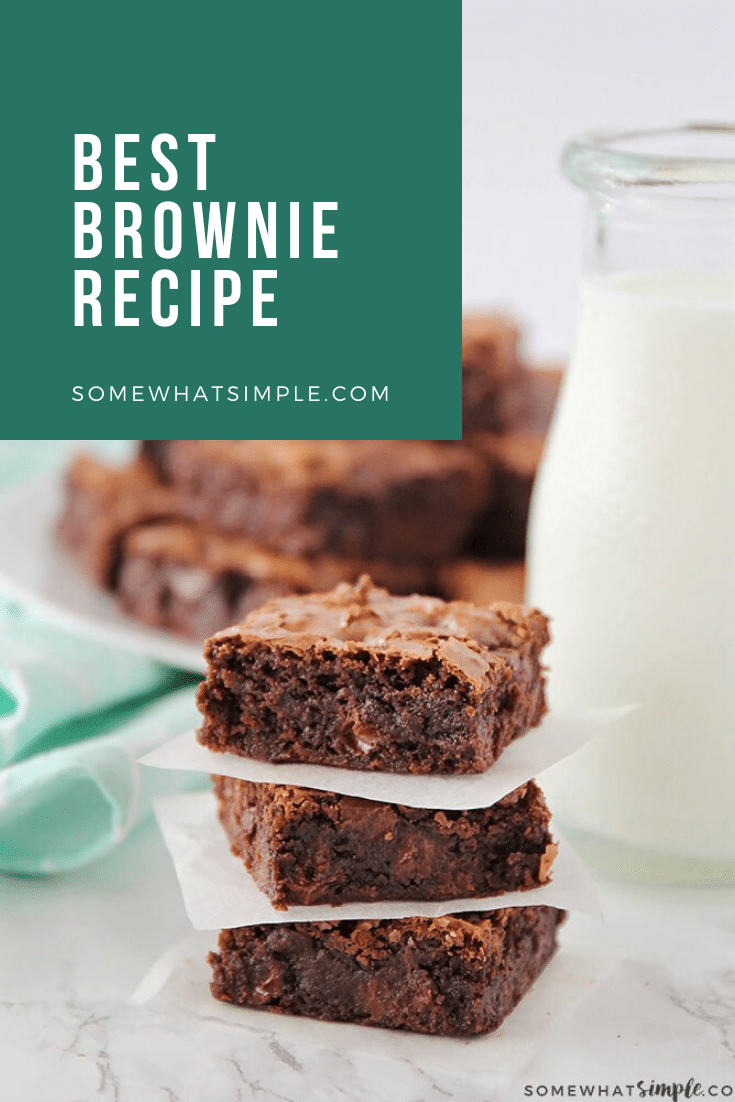 I spent several years in search of the best homemade brownie recipe. My search is over, this is it. These homemade brownies are not only decadent and delicious, they are also super simple to make!  #homemadebrowniesfromscratch #easyhomemadebrownies #brownierecipe #homemadebrowniesrecipe #easybrowniesfromscratch via @somewhatsimple