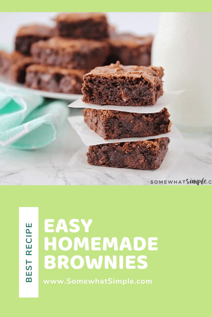 I spent several years in search of the best homemade brownie recipe. My search is over, this is it. These homemade brownies are not only decadent and delicious, they are also super simple to make!  #homemadebrowniesfromscratch #easyhomemadebrownies #brownierecipe #homemadebrowniesrecipe #easybrowniesfromscratch via @somewhatsimple