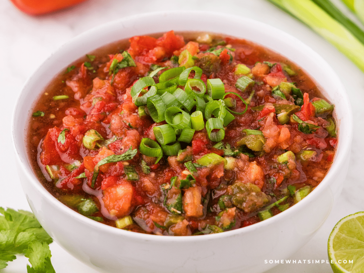 Mild Salsa recipe in a white bowl