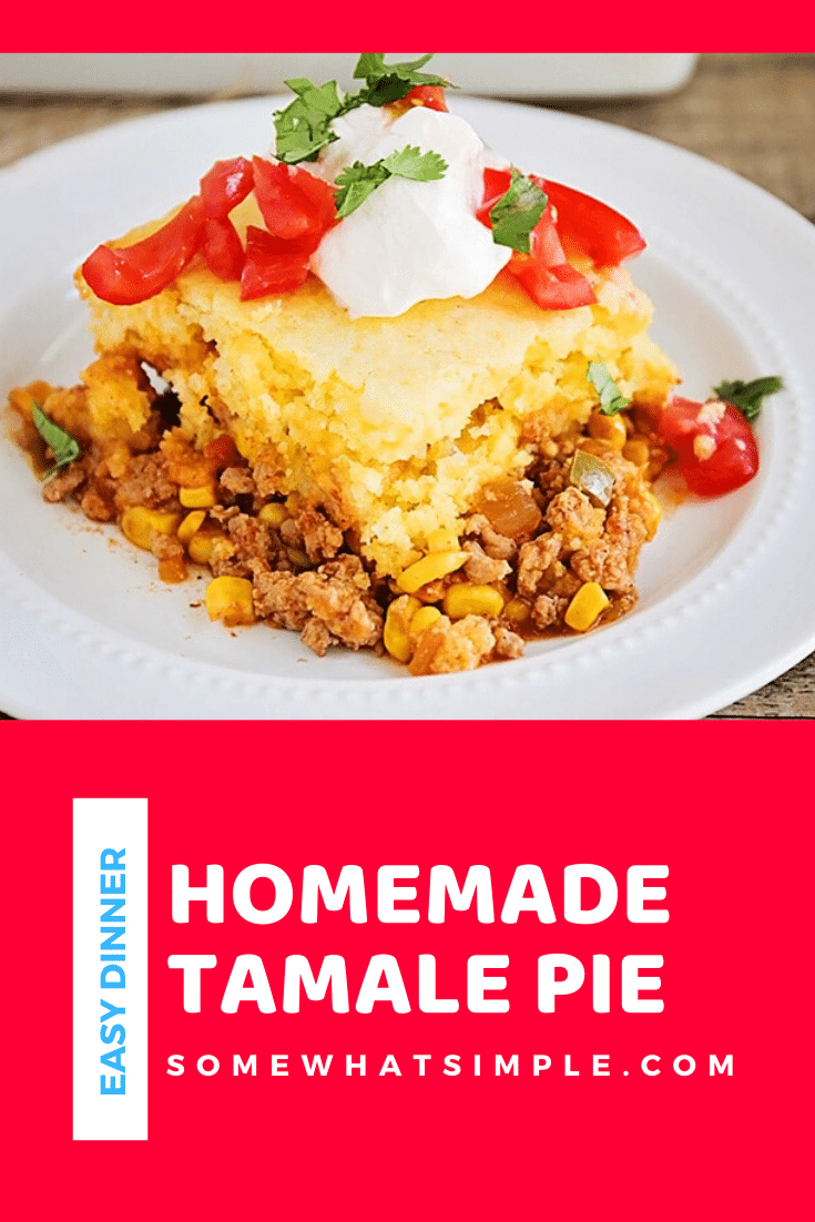 Tamale Pie is a warm, filling casserole that makes a delicious dish for a family dinner or a potluck. Here’s how to make Tamale Pie. via @somewhatsimple