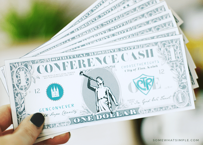 Download this free Conference Cash for your next General Conference Activities for Kids