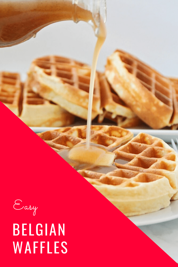 Made from scratch, this Easy Homemade Belgian Waffle recipe makes perfectly golden waffles that are crispy, fluffy, and delicious! via @somewhatsimple