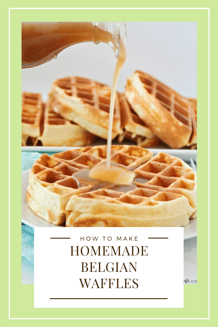 Homemade Belgian waffles are perfectly golden and crispy on the outside but the insides are soft, fluffy and amazingly delicious!  Made from scratch using a few simple ingredients, this waffle recipe is the best you'll find. #belgianwafflerecipe #homemadebelgianwaffles #bestbelgianwaffles #crispybelgianwaffles #easybelgianwafflerecipe via @somewhatsimple