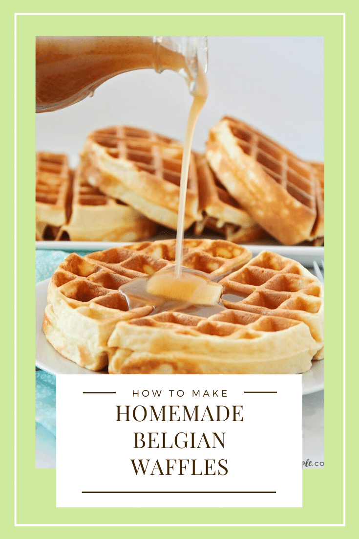 Made from scratch, this Easy Homemade Belgian Waffle recipe makes perfectly golden waffles that are crispy, fluffy, and delicious! via @somewhatsimple