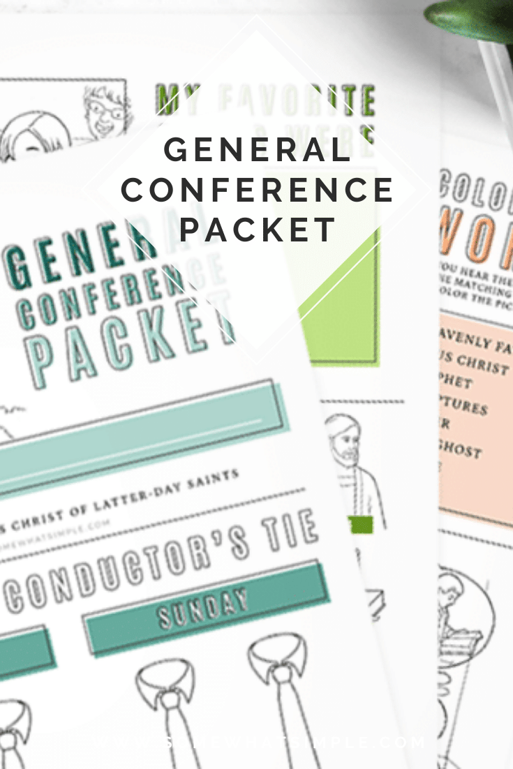 If you're looking for a fun way to keep your kids interested while watching General Conference, this packet is for you!!! Filled with fun games, activities and other ideas, your kids are guaranteed to love conference this year. Don't wait, grab your free printable now! #ldsconf #ldsgeneralconference #generalconferenceactivitypacket #freeprintable #generalconferenceactivitypacketfreeprintable via @somewhatsimple