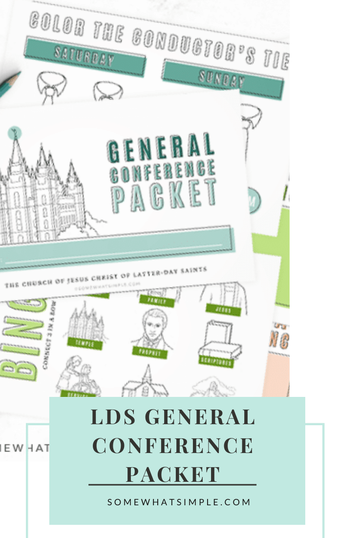 If you're looking for a fun way to keep your kids interested while watching General Conference, this packet is for you!!! Filled with fun games, activities and other ideas, your kids are guaranteed to love conference this year. Don't wait, grab your free printable now! #ldsconf #ldsgeneralconference #generalconferenceactivitypacket #freeprintable #generalconferenceactivitypacketfreeprintable via @somewhatsimple