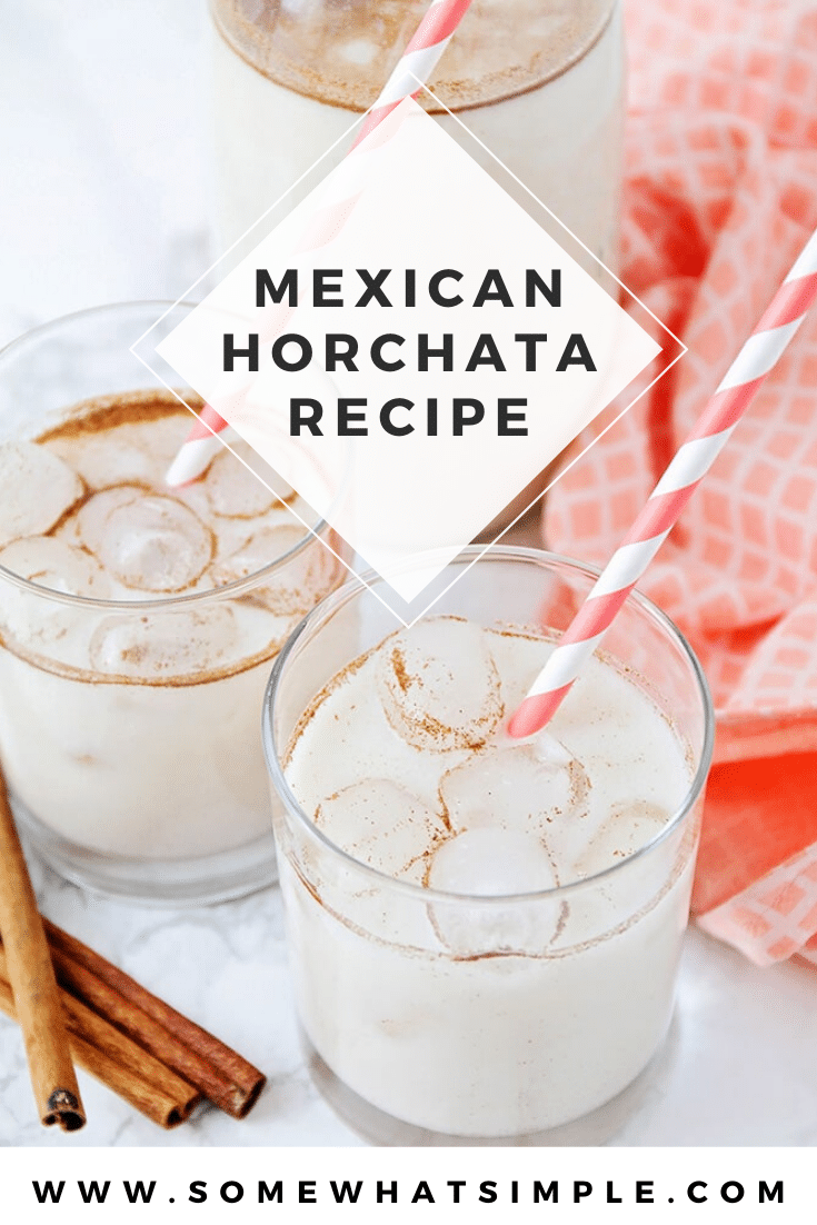 Here is a quick and easy horchata recipe that will show you how to make horchata in no time! Made from the delicious combination of milk, cinnamon and rice, this traditional Mexican drink is both creamy and refreshing. It's perfect for celebrating cinco de mayo or enjoying any day of the year! #easyhorchatarecipe #howtomakehorchata #mexicanhorchatarecipe #authentichorchatarecipe #horchatarecipe via @somewhatsimple