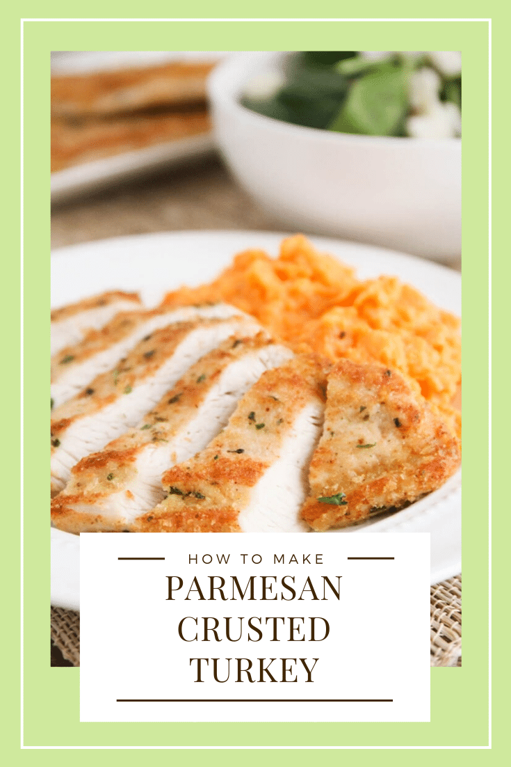 Garlic Parmesan turkey cutlets are healthy and super simple to make! Baked to perfection with a delicious crust, it's the perfect crowd-pleasing meal for a busy night! This recipe is super easy to make and a perfect way to use up any leftover turkey. via @somewhatsimple