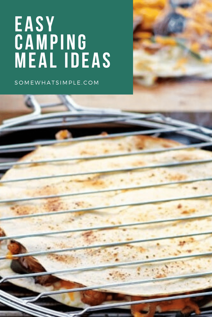 Take your camping game to the next level with our EASY camping food ideas! From breakfast to dinner to desserts, we have you covered. Your next camping trip is going to be filled with AMAZING food! With over 15 recipe ideas, you're guaranteed to find something you like! #campingfood #easycampingmeals #campingfoodideas #campingdinnerrecipeideas #bestcampingfood via @somewhatsimple