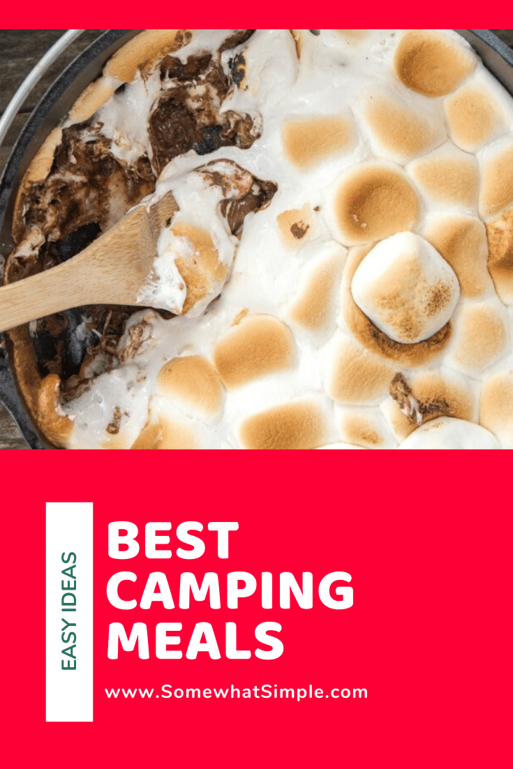 Take your camping game to the next level with our EASY camping food ideas! From breakfast to dinner to desserts, we have you covered. Your next camping trip is going to be filled with AMAZING food! With over 15 recipe ideas, you're guaranteed to find something you like! #campingfood #easycampingmeals #campingfoodideas #campingdinnerrecipeideas #bestcampingfood via @somewhatsimple