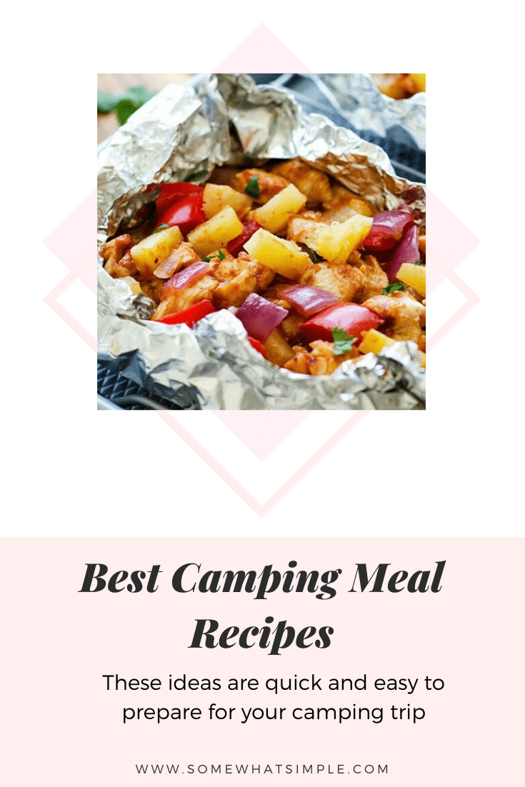 Take your camping game to the next level with our EASY camping food ideas! From breakfast to dinner to desserts, we have you covered. Your next camping trip is going to be filled with AMAZING food! With over 15 recipe ideas, you're guaranteed to find something you like! #campingfood #easycampingmeals #campingfoodideas #campingdinnerrecipeideas #bestcampingfood via @somewhatsimple