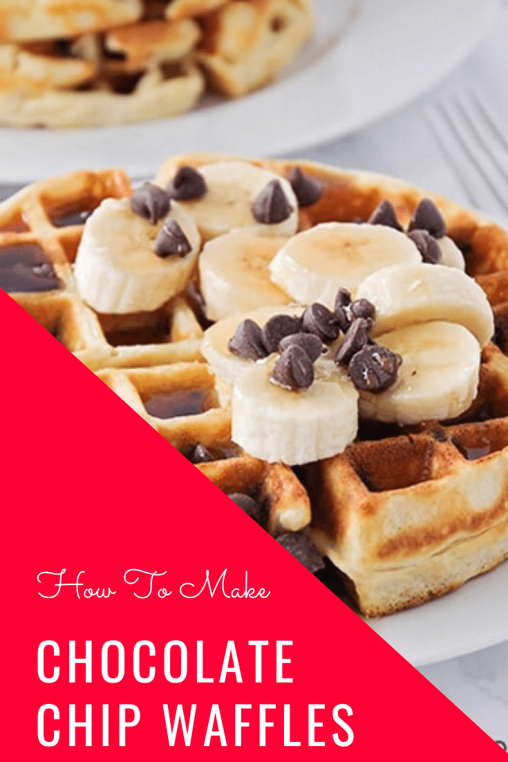 These fluffy and crisp chocolate chip waffles are the perfect sweet treat to make breakfast extra special! Made from scratch, these homemade waffles are simple to make and so delicious! These waffles are perfect for celebrating that special occasion or just making a Sunday breakfast extra sweet! via @somewhatsimple