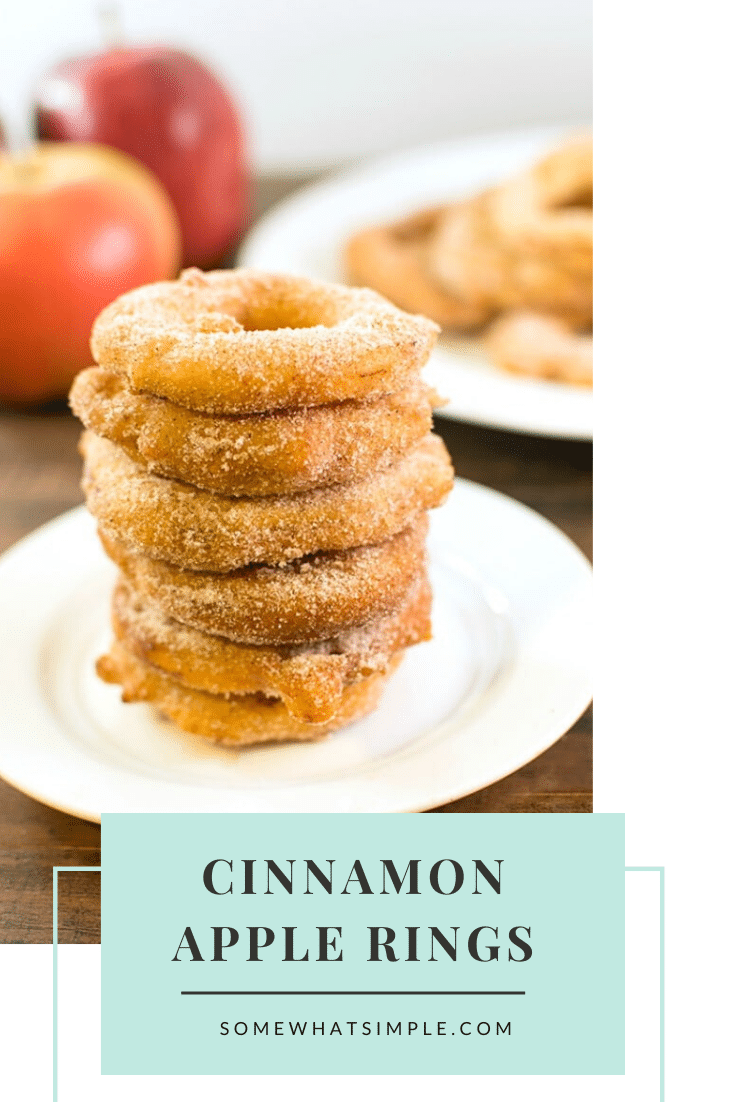 Fried apple rings are a festive fall treat made from fresh apples, cinnamon, and sugar. They're easy to make and taste delicious!  via @somewhatsimple