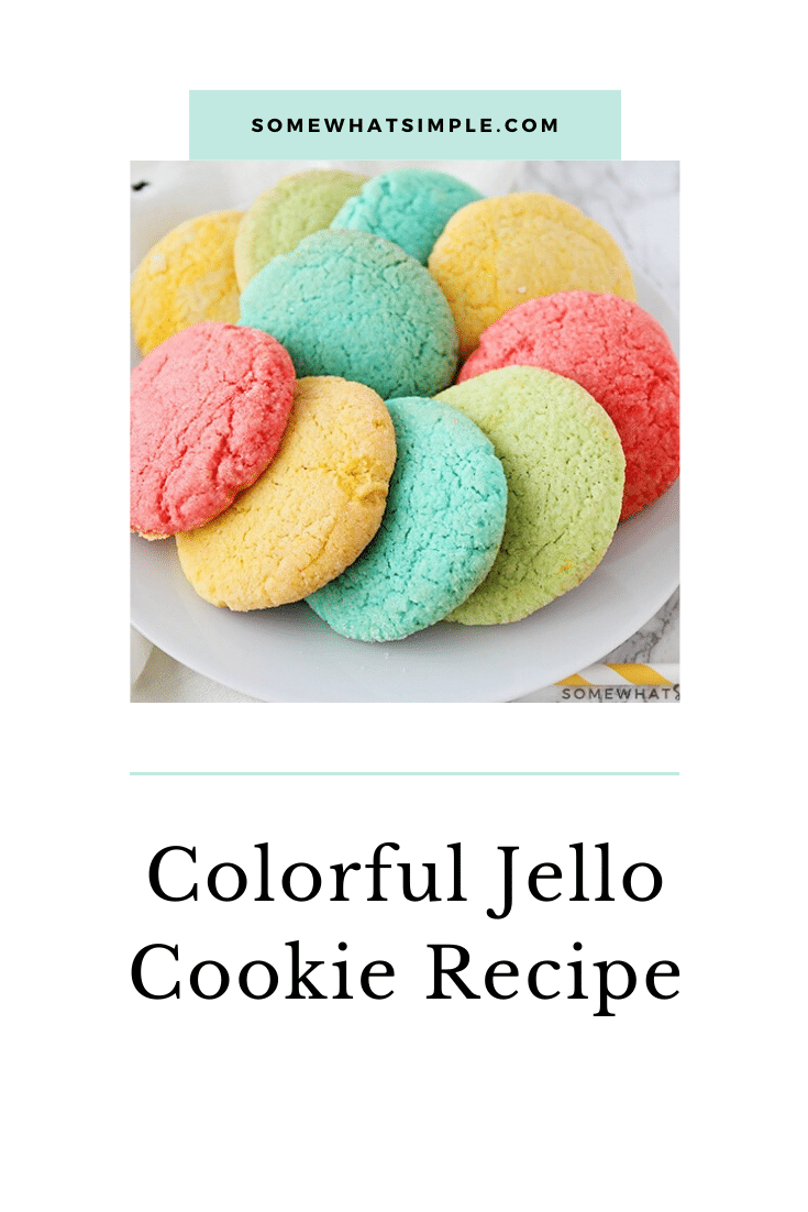 These bright and colorful Jello cookies are such a fun way to get the kids involved in the kitchen, and they're easy to make too!  Using Jello mix and a few simple ingredients you probably already have in your kitchen, these cookies will be ready in no time. #easyjellocookies #colorfulcookierecipe #jellocookies #jellocookiesrecipe #howtomakejellocookies via @somewhatsimple