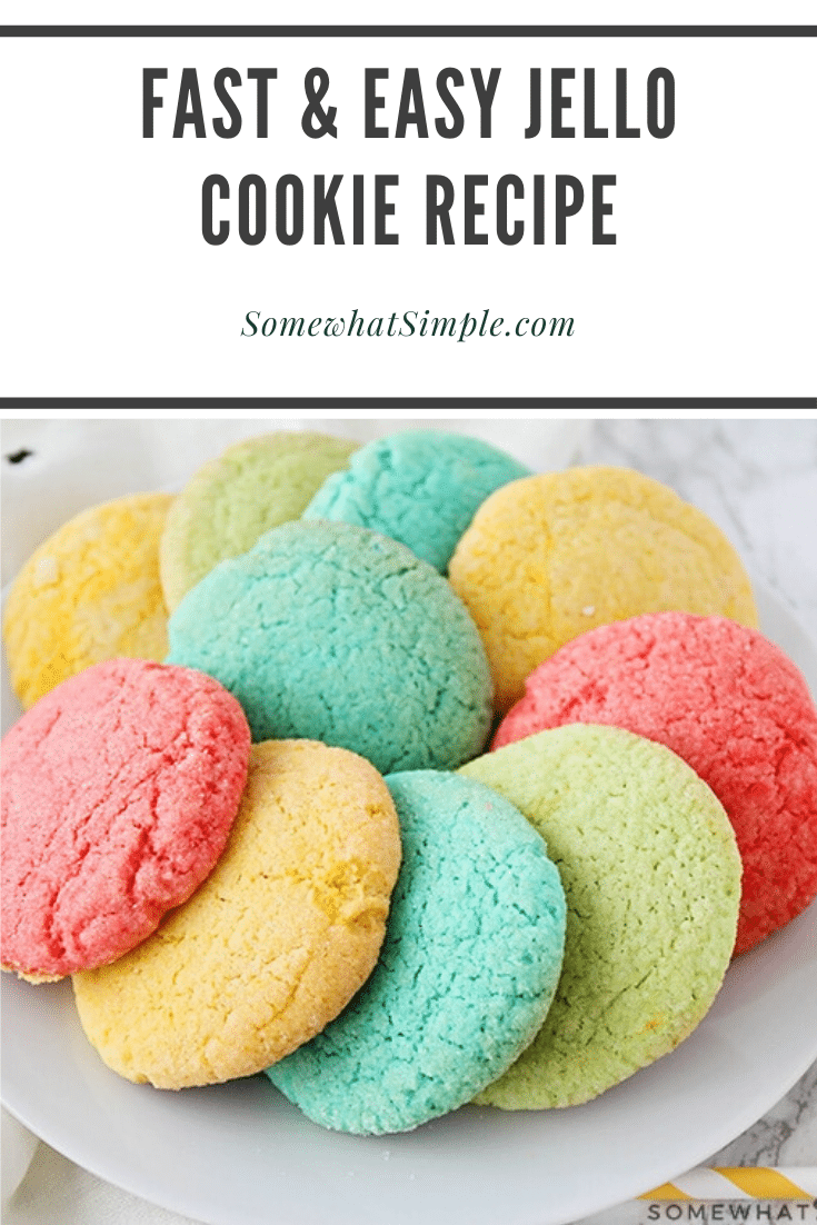 These bright and colorful Jello cookies are such a fun way to get the kids involved in the kitchen, and they're easy to make too!  Using Jello mix and a few simple ingredients you probably already have in your kitchen, these cookies will be ready in no time. #easyjellocookies #colorfulcookierecipe #jellocookies #jellocookiesrecipe #howtomakejellocookies via @somewhatsimple