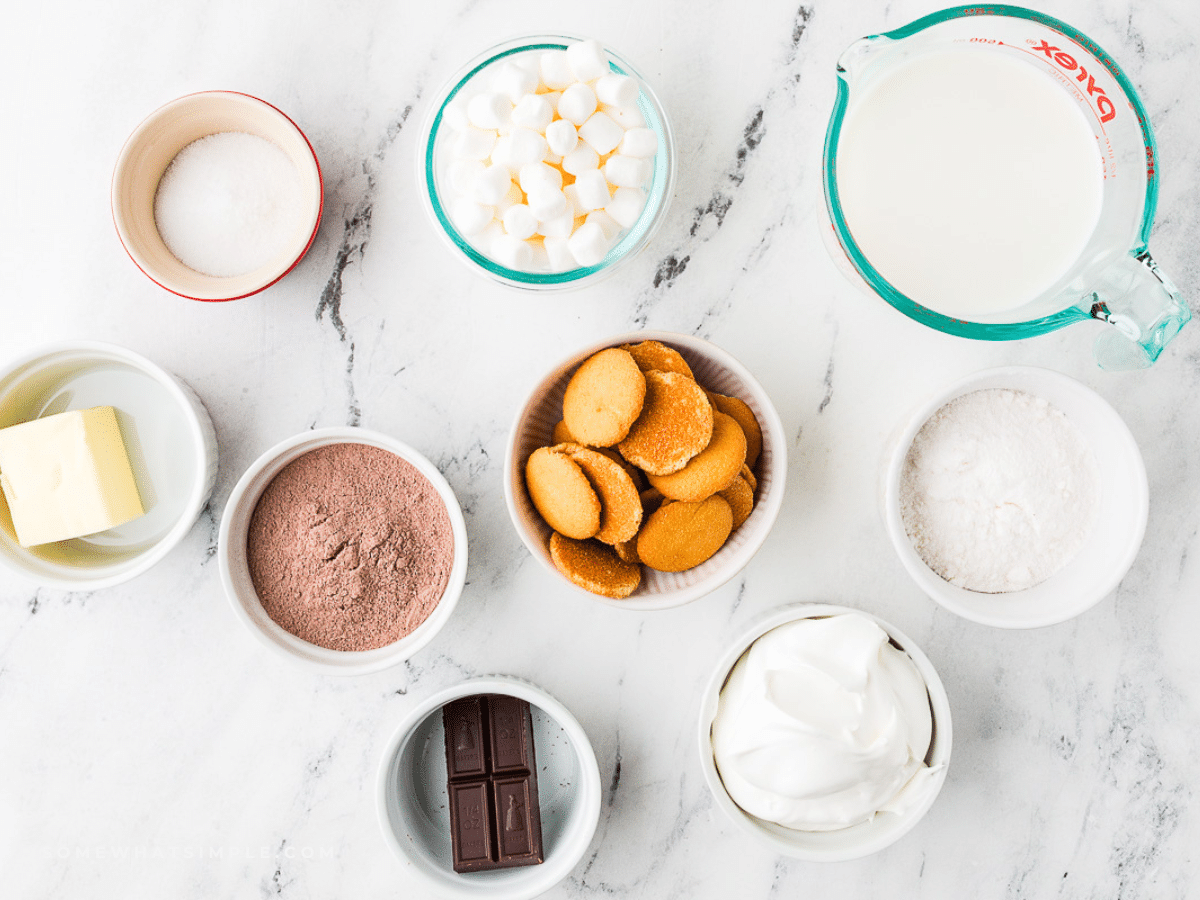 Ingredients to make Smore's Dessert Squares