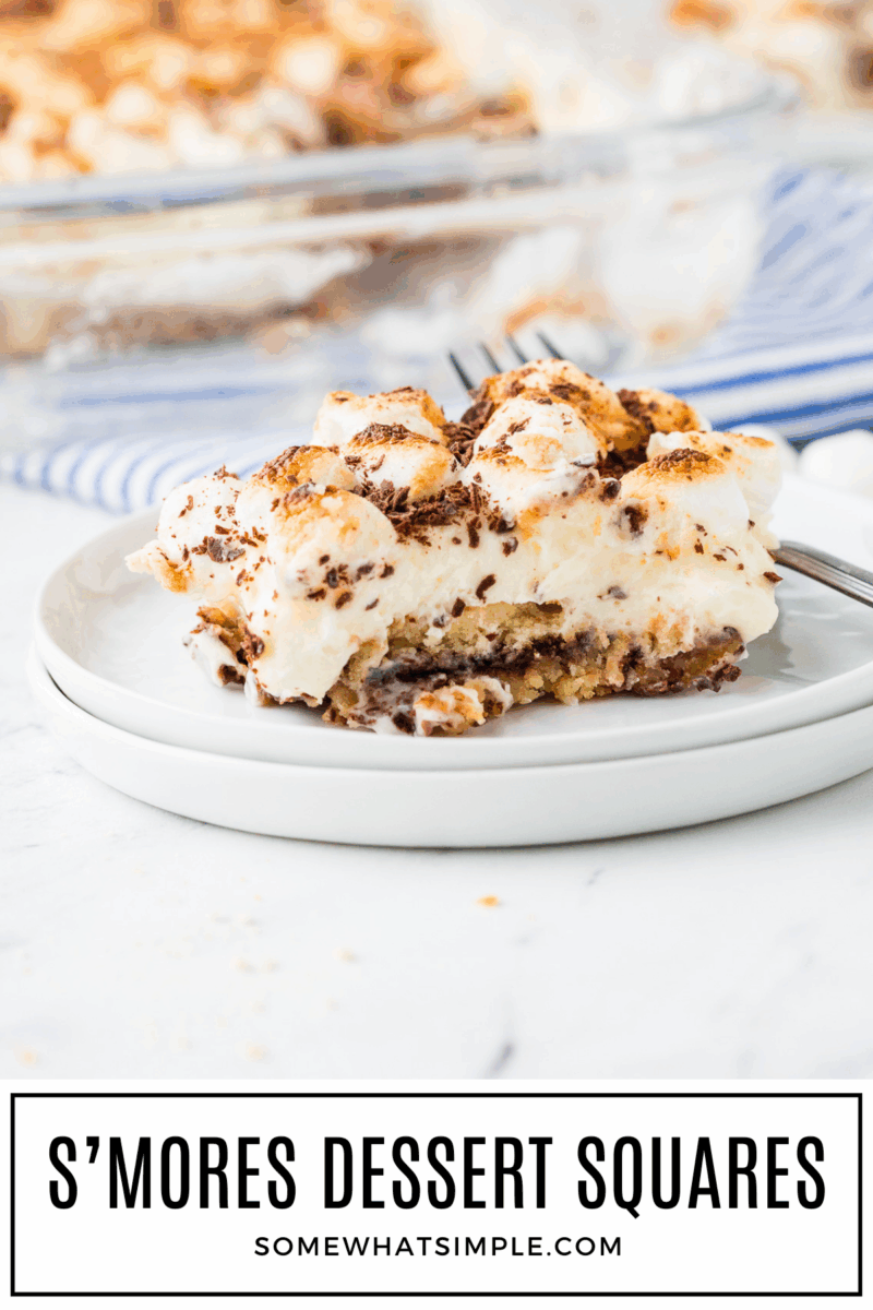 Smore's Dessert Squares pinterest image with text