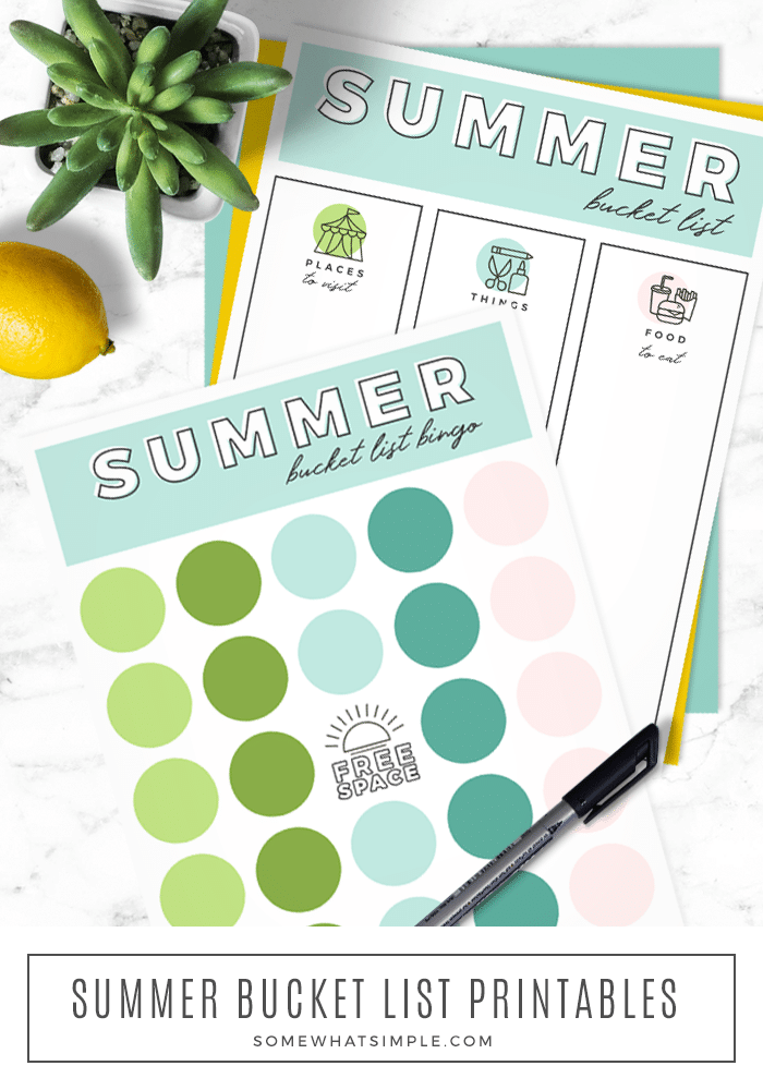 The ultimate summer bucket list with over 100 summer activities for teens, kids, and families. Grab our free bucket list printables and get ready to have the best summer ever! #summerbucketlist #summerbucketlistideas #summerbucketlistforkids #summerbucketlistfreeprintable #familysummerbucketlist via @somewhatsimple