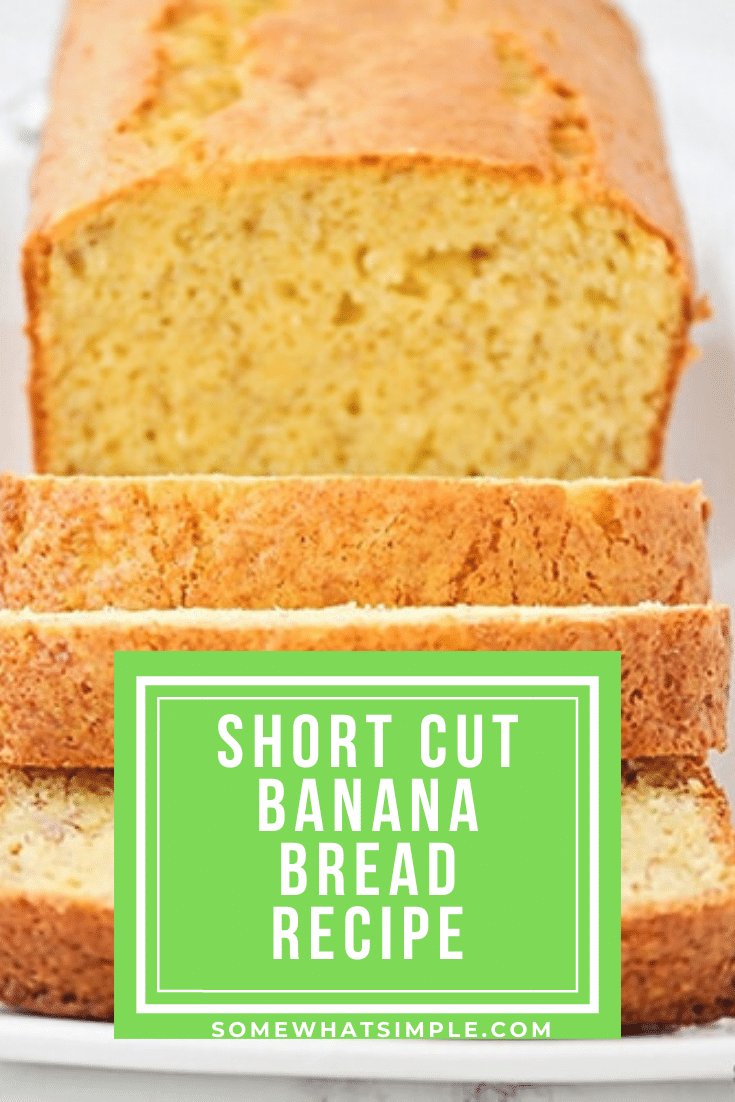 This simple and tasty cake mix banana bread has just four ingredients, and is so delicious. It's the easiest banana bread you'll ever bake! This short cut method will have you enjoying your banana bread in no time! #cakemixbananabread #bananabreadmadewithcakemix #cakemixbananabreadrecipe #easy4ingredientcakemixbananabread #yellowcakemixbananabread #bananabread #easybreadrecipe via @somewhatsimple