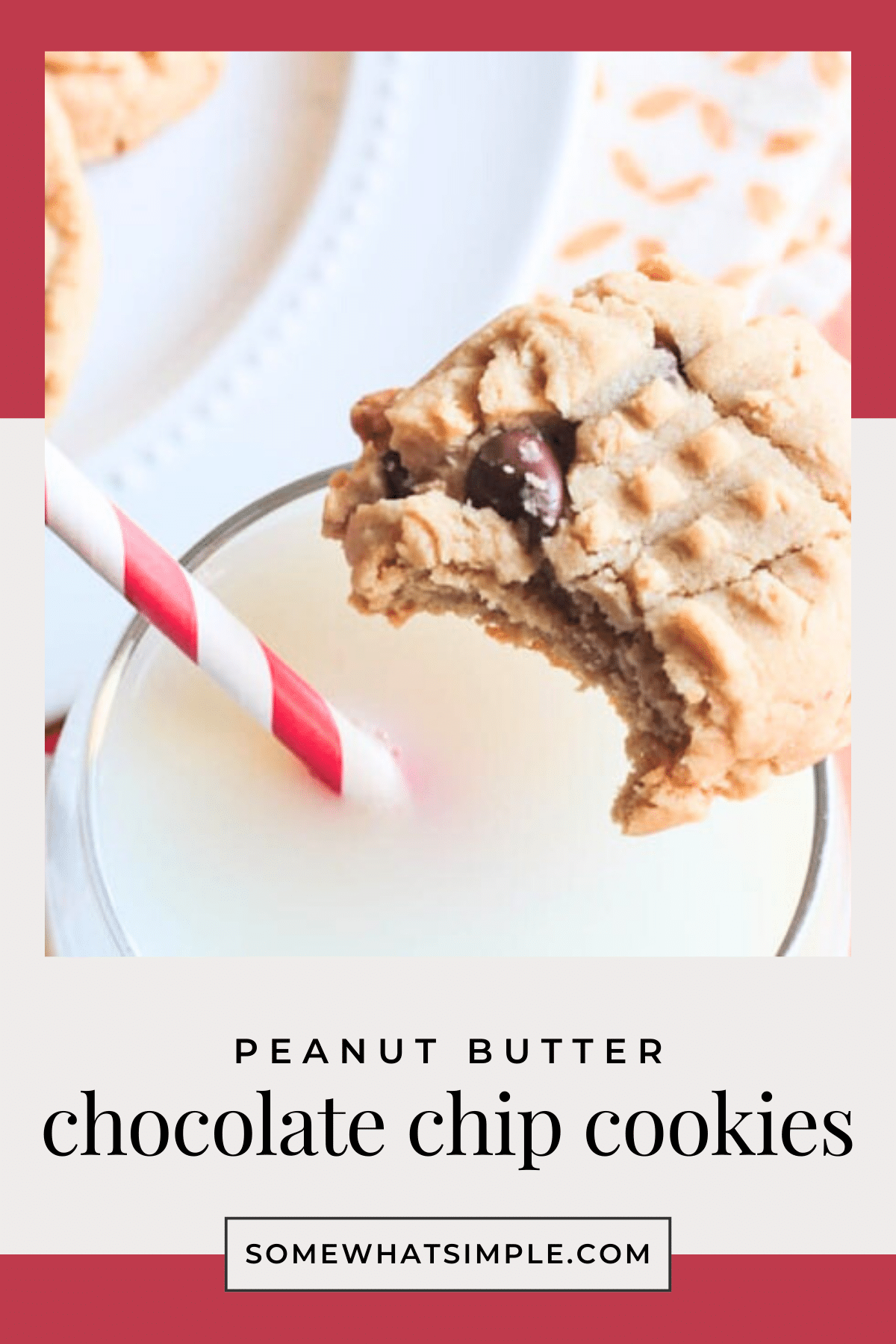 Homemade peanut butter chocolate chip cookies that are rich, chewy, easy to make, and ready in under 20 minutes. via @somewhatsimple