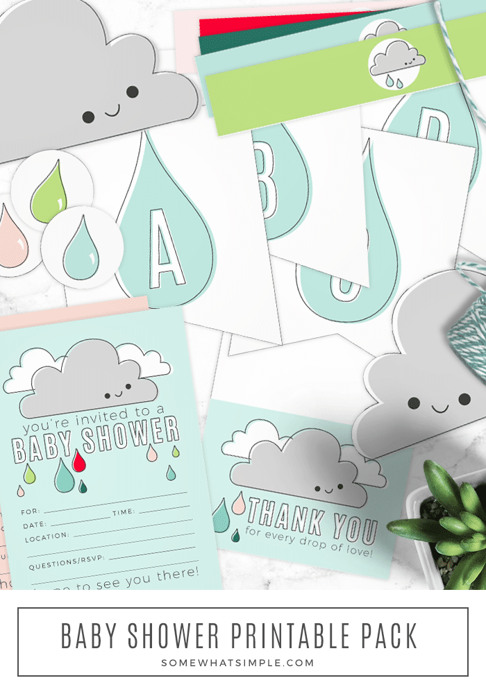 Throwing the perfect baby shower just got EASY! From invites to thank you cards and simple decor, these baby shower printables are everything you need to host the ultimate baby shower! #babyshowerprintables #babyshowerthankyoucardprintable #babyshowerinvitationprintable #babyshowergirlprintable #babyshowerboyprintable via @somewhatsimple