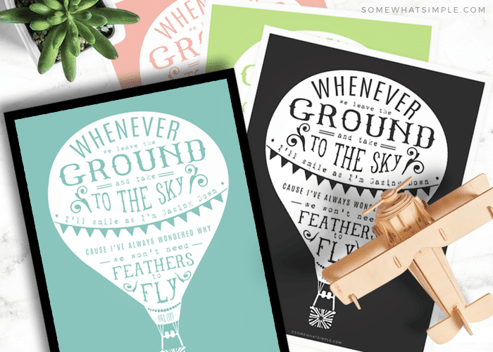 Hot Air Balloon Quote Printable Free Printable Somewhat Simple