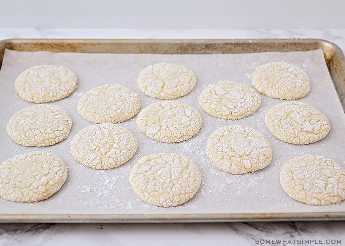 freshly baked white cake mix cookies